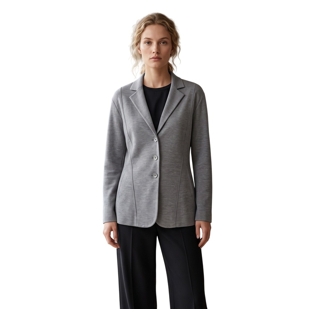 COS Knitted Waist Blazer Gray Wool Cardigan Minimalist Quiet Luxury Large $189